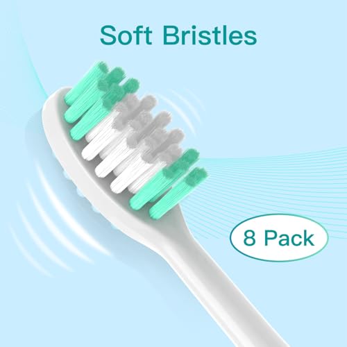 Replacement Toothbrush Heads Compatible with Aquasonic Vibe Series - 8 Pack Electric Brush Heads Compatible with Aqua Sonic Black Series/Black Series Pro/Duo PRO Series (White)