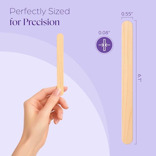 150 Wooden Wax Stick ? Applicator Sticks for Hair Removal ? Disposable Popsicle & Craft Sticks ? Professional Salon & Home Supplies ? For Hot Wax, Hard Wax, Stripless & Brazilian Treatments