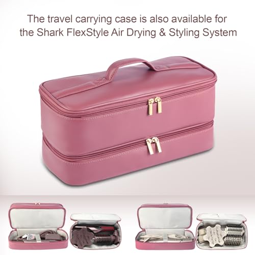 Double Layer Travel Case for Shark Flex Fusion/Glam Ceramic, Flexfusion Storage Bag for HD641S HD641 HD642 HD642S, Carrying Case Compatible with Dyson Airwrap Shark Flexstyle (deep Purple)