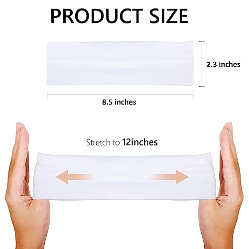 Huachi Headbands for Women Non Slip 16 Pack Elastic Sports Hair Bands for Women, Soft Cotton Cloth Headband for Workout Yoga Fashion Hair Accessories, Black White Gray Trendy Head Bands
