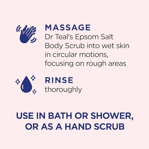 Dr Teal's Pink Himalayan Salt Body Scrub, Restore & Replenish with Pure Epsom Salt & Essential Oils, 16 oz (Pack of 3)
