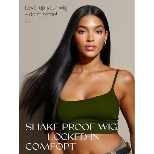 Frodio Drawstring Wigs Glueless Human Hair 6x4 Lace Front Wigs Silky Straight Lace Frontal Wig Pre Cut Plucked Lace Frontal 22 Inches Natural Black