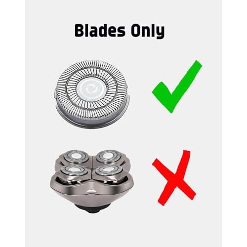 12 Pack Pitbull Shaver Replacement Blade for Skull Shaver Replacement Heads Pitbull Gold/Silver Replacement Blades for Palm Electric Razors Head Shavers for Bald Men, 2 Cleaning Brush, Premium