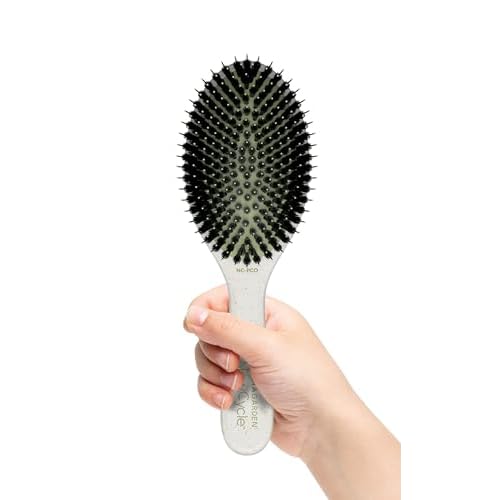 Olivia Garden NewCycle Professional Hair Brush is made from 100% recycled materials (except bristles and cushion), styles all hair types quickly and creates long lasting styles