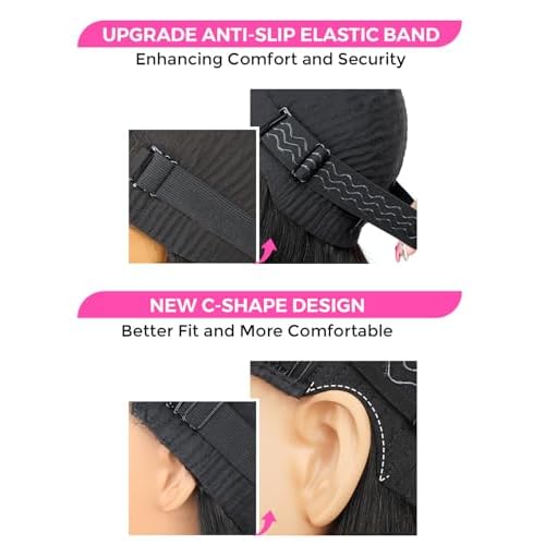 Curlyme Glueless Wigs Human Hair Pre Plucked Pre Cut Pre Bleached 7x5 Water Wave Lace Front Wigs Upgraded Drawstring Wear and Go Gluelesss Hair for Women Natural Hairline 20 Inch
