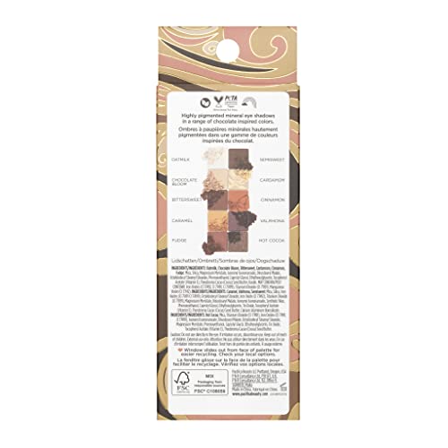Pacifica Cocoa Nudes Mineral Eyeshadow Palette ? 10 Shades Eye Makeup Naked Mineral Eye Shadow - Earth-Tone Rich Chocolate & Praline Neutral Talc-Free Highly Pigmented Cocoa Butter Clean Beauty Vegan