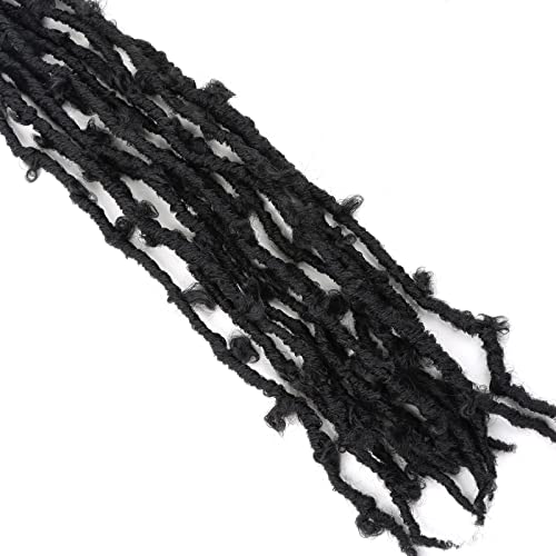 5 Packs 30 Inch Butterfly Locs Crochet Hair for Black Women Distressed Faux Locs Pre looped Pre-twisted Braids Crochet Locs for Black Women (30 inch 5 pack, 1b)