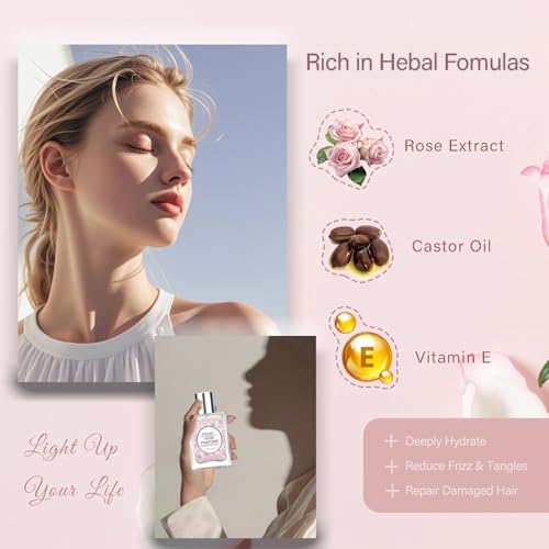 Hair Perfume for Women, Long Lasting Pheromone Perfume, Hair and Body Mist, Romantic Rose Scent, Hydrates and Nourishes, 50ML