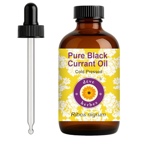 d?ve herbes Black Currant Oil (Ribes nigrum) with Glass Dropper | Cold Pressed | Pure | Natural | for Diluting Essential Oils | for Skin & Massage | Non-Sticky | Lightweight | Unisex | 120ml (4 oz)