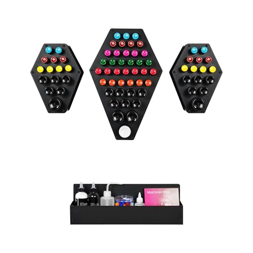 POARMEEY Tattoo Ink Rack Tattoo Holder,68 Holes Tattoo Permanent Makeup Pigment Ink Bottle Holder Stand Rack Organizer