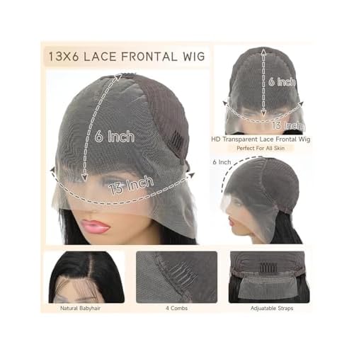 28 Inch Water Wave Lace Front Wigs Human Hair 180 Density 13x6 HD Lace Front Wigs Human Hair Pre Plucked Deep Curly Glueless Wigs Human Hair for Black Women (13x6 water wave front wigs, 28 Inch)