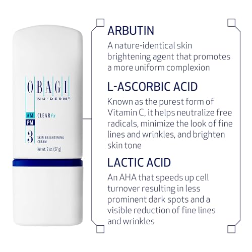 Obagi Medical Nu-Derm Clear Fx - Skin Brightening and Evening Cream with Arbutin, Vitamin C, and Lactic Acid