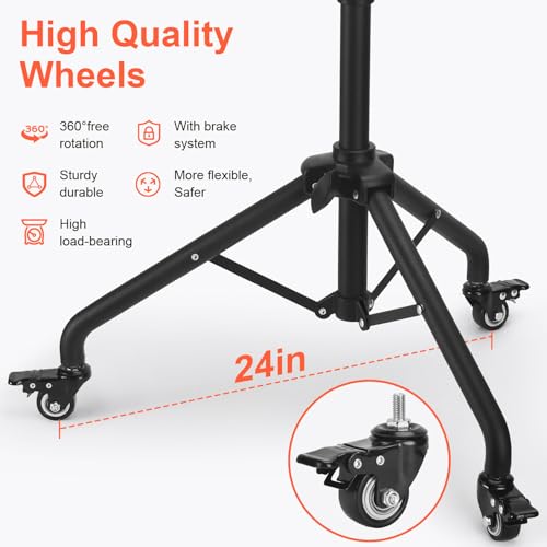 Salon Tray Cart Salon Rolling Tray, Tattoo Tray with Wheels Adjustable Height, Service Storage Tray Trolley for Beauty Clinic Spa