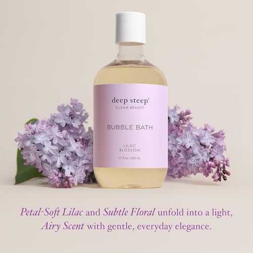 Deep Steep Bubble Bath, Lilac Blossom 17 oz (Pack of 2) ? Hypoallergenic, Clinically Tested Soothing Soak with Shea Butter & Argan Oil ? Sulfate-Free