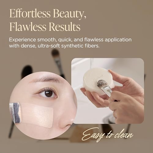 Korean Piccasso Brush FB11 Spatula Brush ? Professional Foundation Brush for Liquid Makeup, Flat and Soft Bristles for Seamless Application, Ideal for Liquid Foundation and Cream Face Makeup