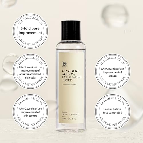 Benton Glycolic Acid 7% Exfoliating Toner with Niacinamide - Gentle AHA Toner for Brighter Skin & Even Tone - Balances Oil & Moisture - Hydrating, Cruelty-Free Korean Skin Care