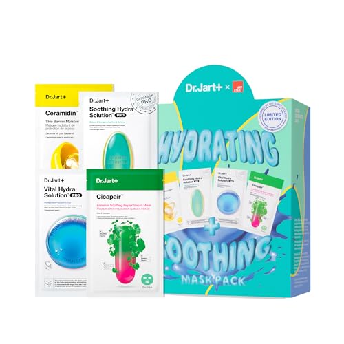 Dr.Jart+ Art Start Hydrating and Soothing Korean Face Mask Value Set | Korean Skin Care Set of 4 Masks