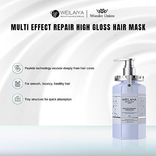 Generic 2X Weilaiya Perfume Repair Series Multi Effect Repair High Gloss Hair Mask 450mL each + FREE Electric Heating Steaming Hair Mask Cap, White