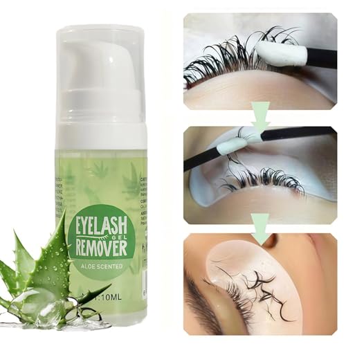 2Pcs Eyelash Remover for Extensions, Clear Eyelash Extension Remover Gel with Aloe and Cherry, Effortlessly Lash Extension Removal, No Irritation Easy to Apply & Quick Removal, Leaves Lash Soft, Clean