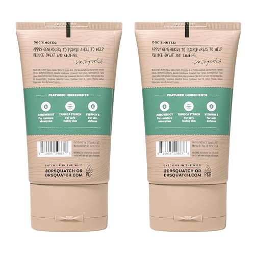 Dr. Squatch Precision Deo Dry Lotion - No Mess Body Powder Lotion for Men - Made With Natural Ingredients - 2 Pack Rainforest Rapids