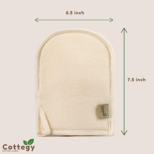 Premium Exfoliating Loofah Gloves ? Natural Egyptian Loufa Sponge Body Scrubber Mitts for Soft, Radiant Skin ? Gentle Exfoliation & Deep Clean (1-Pack) (Count 1)