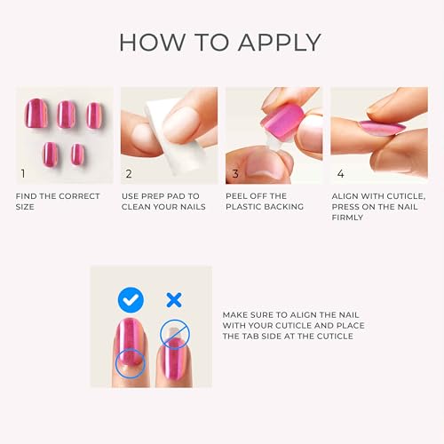 KISS colorFX by imPRESS Press On Nails , ¡®Floating¡¯, Solid Red with Pearlescent Finish, Short Oval, IMPROVED adhesive, Includes 30 Fake Nails, Prep Pad, 1 Manicure Stick, 1 Mini Nail File