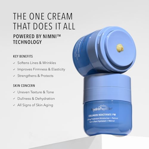 HydroPeptide Collagen ReActivate PM, Lifting Treatment Moisturizer + Retinol with NIMNI Technology, 1 Ounce