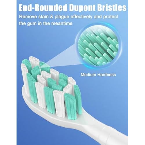 FutulkyUS Toothbrush Replacement Brush Heads for Philips Sonicare, Electric Sonic Tooth Refill Click-on Head 4100 Plaque Control, 4 Pack, White
