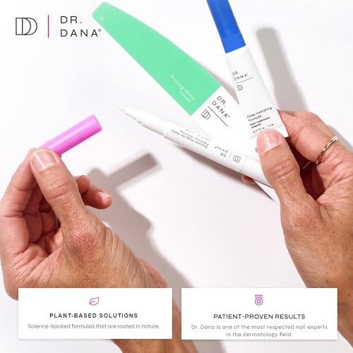 Dr. Dana Nail Repair Kit for Damaged Nails ? Strengthening & Exfoliating Treatment with Glycolic Acid, Nail Primer, Hydrator & Priming Wand for Shiny, Healthy Nails, Halal Certified Nail Care Kit