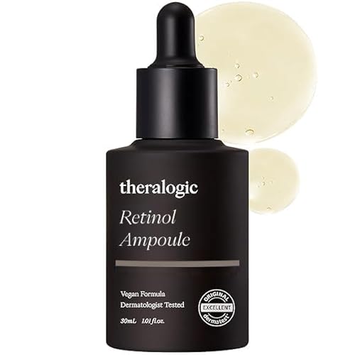 Retinol Ampoule - Korean Retinol Vitamin A Face Serum - Pore Tightening & Refinement Night Skincare - Dermatologically Tested, Vegan Formula, 1.01 fl.oz.