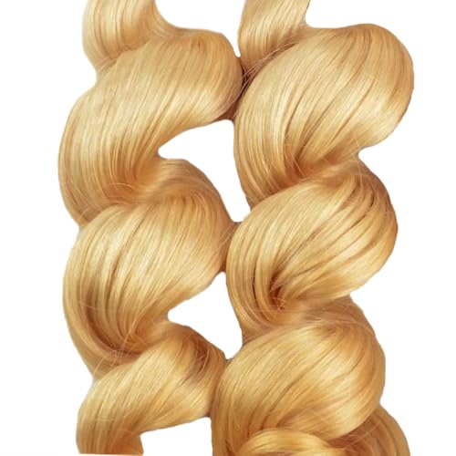 #27 Blonde Bundles Human Hair Loose Wave Bundles 12 12 12 Inch Unprocessed Brazilian Virgin Remy Hair 3 Bundle Honey Blonde Loose Deep Wave Human Hair Extensions 50 Gram Per Bundle