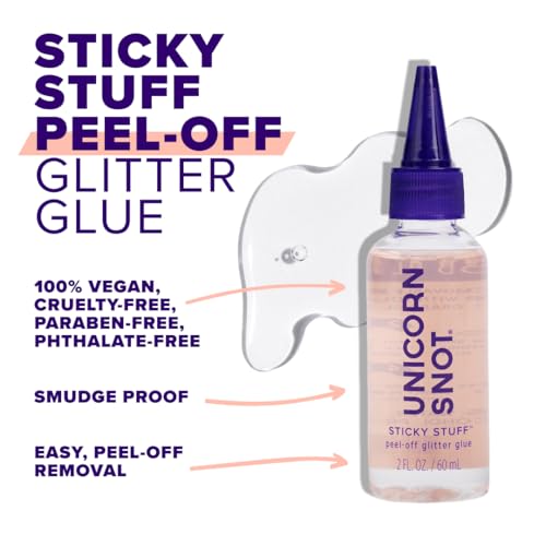 UNICORN SNOT Glitter Glue Primer | Sticky Stuff¢â Peel Off Glitter Glue for Long-Lasting Perfection | Halloween Costume Makeup, Dries Clear