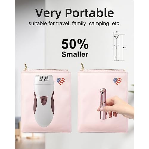 Facial Hair Removal for Women, 360¡Æ Floating 2X Powerful Painless Facial Hair Remover, Lipstick-Sized, USB Rechargeable, Face Razors Shaver for Women Upper Lip,Chin,Peach Fuzz,Mustache (Pink)