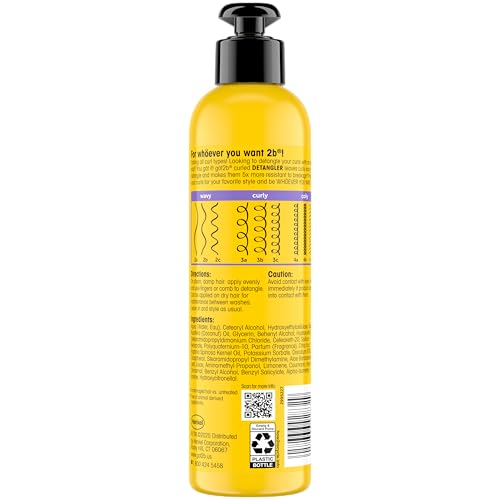 Got2b Curled Detangler, 7.5oz, for all curl types, wavy, curly & coily hair, helps to detangle your hair for easy slip