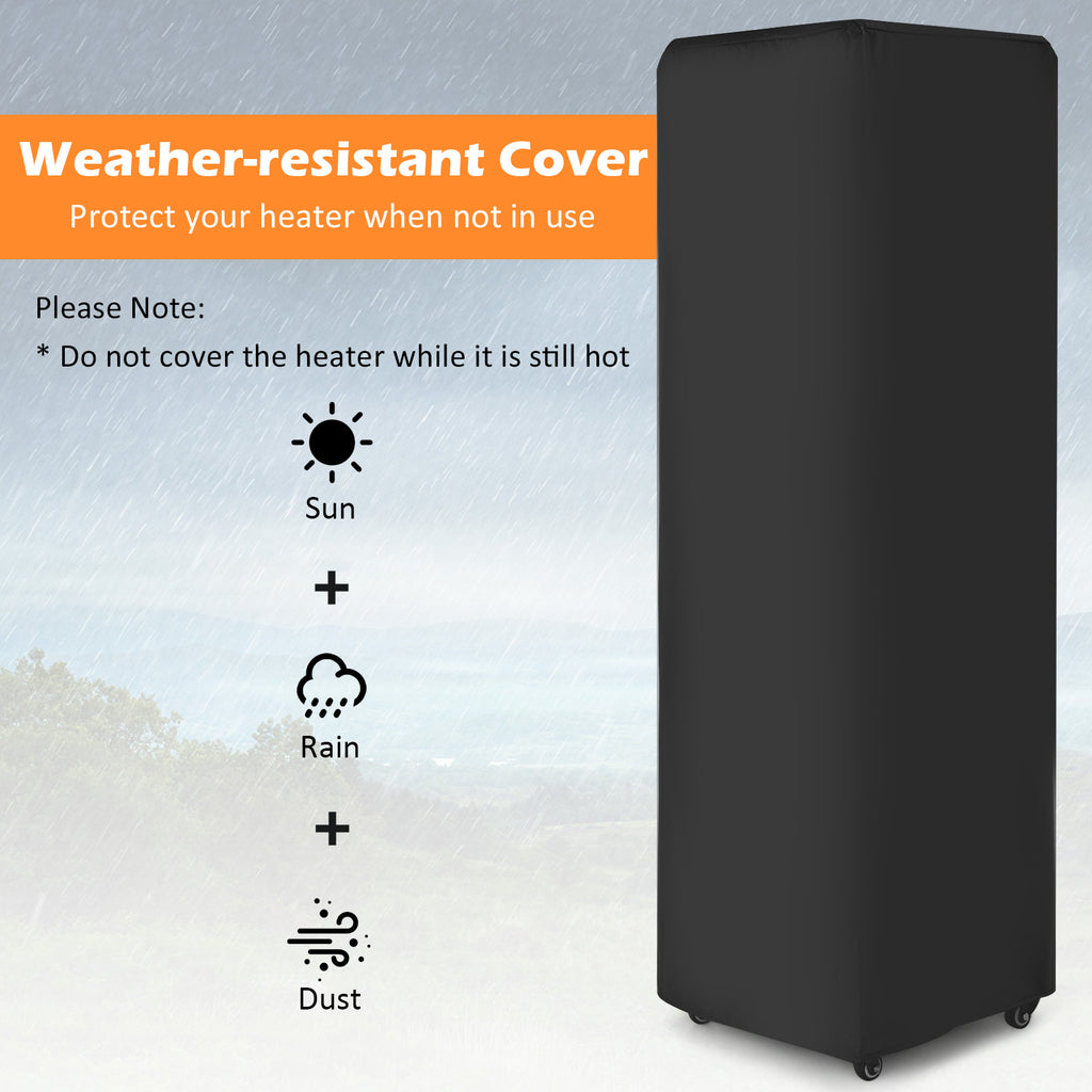 41,000 BTU Propane Patio Heater with Metal Hood - Gray, 13ft