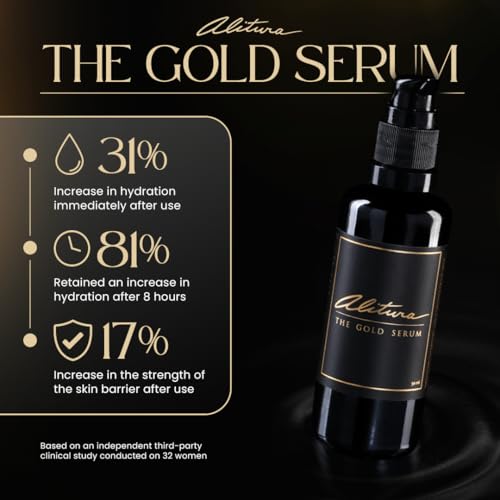 Alitura Anti-Aging Peptide & Collagen Gold Serum for Face ? with Vitamin A, CoQ10 & Astaxanthin ? Korean-Inspired Hydrating Serum for Wrinkles, Radiance & Firmness ? 50ml