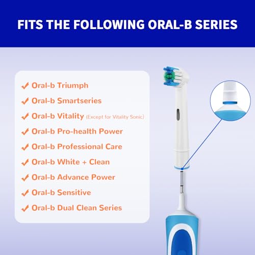 16 Pack Replacement Heads Compatible with Oral B Braun Electric Toothbrush Pro 1000/9000/ 5000/3000/8000