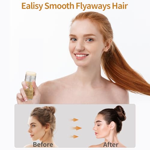 Slick Back Hair Brush & Hair Wax Stick Set ?Boar Bristle Brush for Smooth Flyaways, Frizz, Baby Hair, Sleek Ponytail Buns and Edge & Control Styling