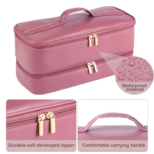 Double Layer Travel Case for Shark Flex Fusion/Glam Ceramic, Flexfusion Storage Bag for HD641S HD641 HD642 HD642S, Carrying Case Compatible with Dyson Airwrap Shark Flexstyle (deep Purple)