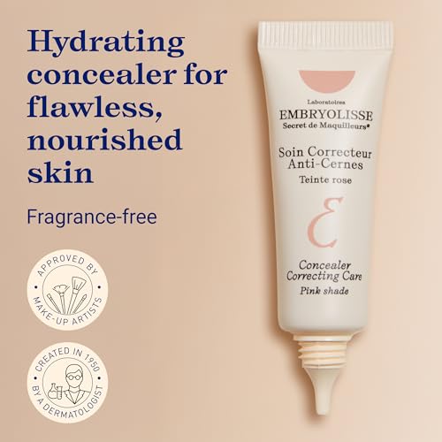 Embryolisse Concealer Correcting Skincare, Covers Dark Circles & Puffiness, Hydrating Under Eye Makeup with Age-Defying Vitamin B3 & E, 0.27 fl oz