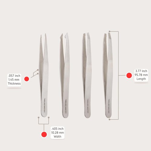Tweezer Master – Professional Tweezer Set [Silver] – Stainless Steel Slant & Pointed Tips for Eyebrow & Facial Hair Removal – Rust-Resistant Grooming Tool with Travel Case