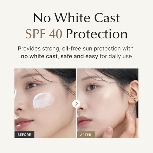 SU:M Micro-Active Daily Moisture Sunscreen (1.69fl oz) - Korean Skincare SPF 40 for UV Protection, Hydration, Soothing Sensitive Skin, No White Cast. With Biopeptide190 & Niacinamide.