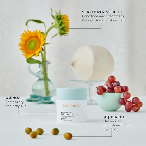 Evereden Dry Relief DUO - Face Cream (1.7oz) & Lip Balm (0.13oz) - Clean, Vegan & Easy to Use Toddler Chapstick & Baby Cream Bundle for Deep Soothing Hydration - Non-Greasy & Fragrance-Free