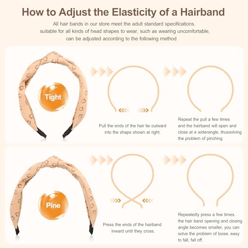 Headbands for Women Girls - 6PCS Stylish Top Knotted Headbands - Knotted Headband for Women - Head Bands Wide Hairband Hair Accessories