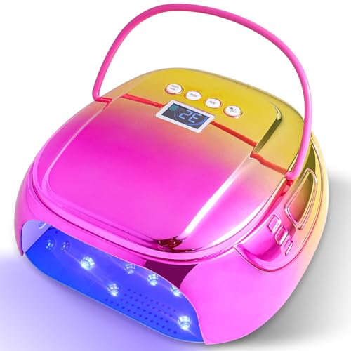 LIMEGIRL Cordless Gel Nail Dryer - 126W Fast Curing UV Light for Nails with 45 Lamp Beads, Metal Mirror Base & Professional Manicure Pedicure Large Size, Portable Rechargeable Gel Lamp for Salon Use