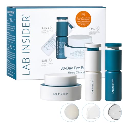 SKINN Caffeine Eye Cream for Dark Circles & Puffiness, 30 Day Eye Boot Camp - Under Eye Serum Brightens, Moisturizes, & Smoothens Eye Area - Day & Night Anti-Wrinkle Firming & Tightening Eyecream