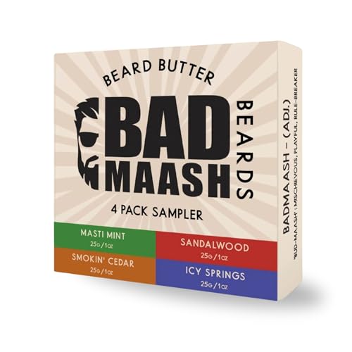 Beard Butter 4-Pack Sampler ? Premium Grooming Kit for Beard Care & Style | Infused with All-Natural Shea Butter | Made in North America | 4 x 1oz Tins