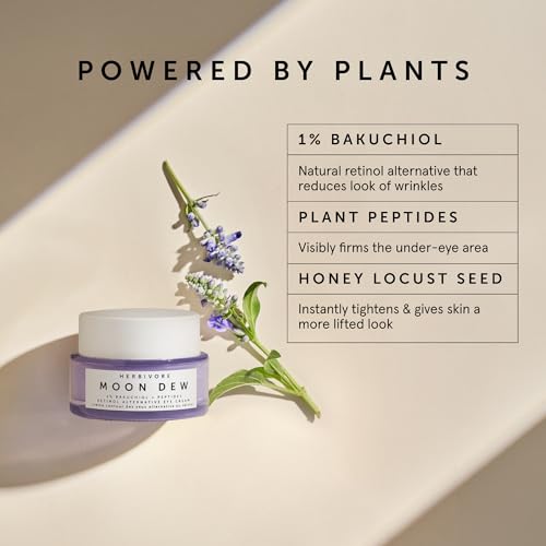 HERBIVORE Bakuchiol Retinol Alternative - Bakuchiol + Peptides, Smooths Skin, Reduces Fine Lines, Wrinkles & Puffiness, Plant-based, Vegan, Cruelty-free