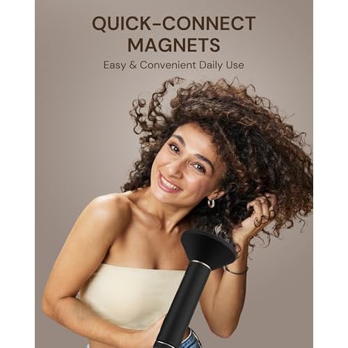 Plasma Ion Hair Dryer with Diffuser for Curly Hair, 110000 RPM Professional High Speed Blow Dryer with Plasma Ion, 1500W Foldable Travel Hairdryer with 6.5 Ft Cord Fast Drying for Women Men