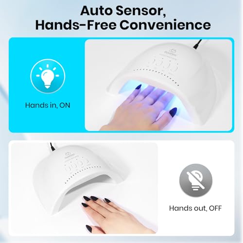 Beetles UV Nail Lamp - LED Nail Lamp with 3 Timer 30/60/120s UV Light for Gel Nails Smart Sensor Nails Dryer for Fast Curing Gel Polish Top Coat and Base Coat, DIY Salon Manicure Art Tools, White